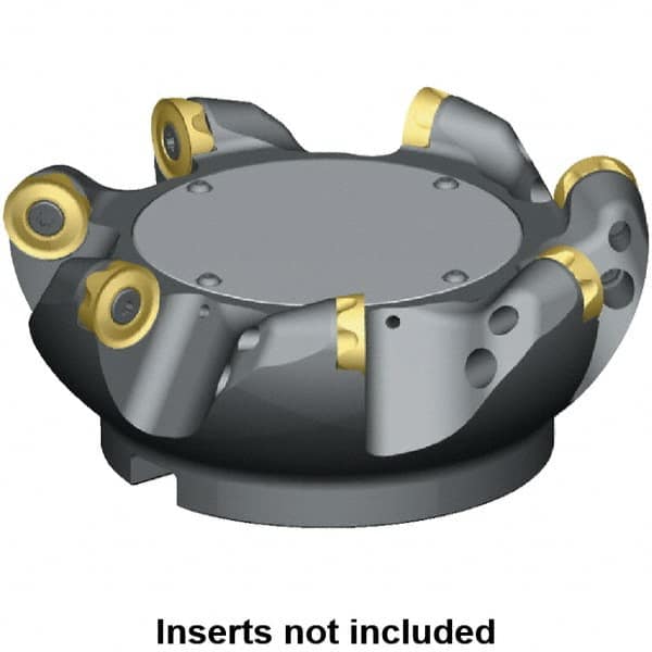 Kennametal - 200mm Cut Diam, 10mm Max Depth, 60mm Arbor Hole, 9 Inserts, RCGT 2006... Insert Style, Indexable Copy Face Mill - 12,500 Max RPM, 63mm High, Series KSRM - Caliber Tooling