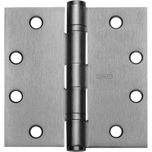 Stanley - 4-1/2" Long x 4-1/2" Wide Grade 1 Steel Full Mortise Ball Bearing Commercial Hinge - Caliber Tooling