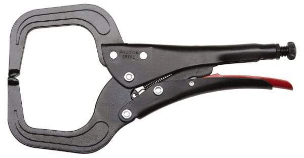 Proto - 11-3/16" OAL C-Clamp Locking Pliers - 15/32" Jaw Width, 3-45/64" Jaw Depth, 3-15/16" Jaw Opening, Standard Handle - Caliber Tooling