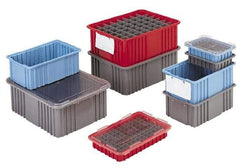 LEWISBins+ - 0.43 Cu Ft, 40 Lb Load Capacity Red Polyethylene Dividable Container - Stacking, 16-1/2" Long x 10.9" Wide x 6" High - Caliber Tooling