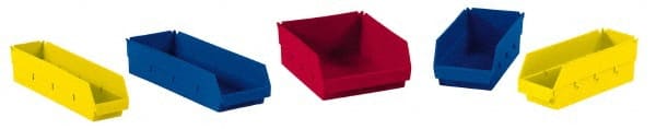 6-5/8″ Wide x 17-5/8″ Deep x 4″ High Hopper Shelf Bin Red, Plastic