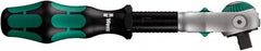 Wera - 3/8" Drive Round Head Ratchet - Satin Finish, 8" OAL, 72 Gear Teeth, Ergonomic with Speed Tube Handle, Locking Flex Head - Caliber Tooling