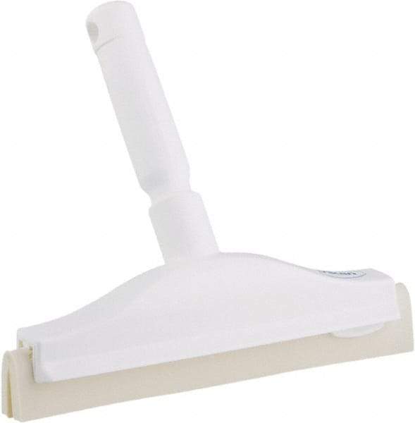 Vikan - 10" Foam Rubber Blade Bench Squeegee - Double Edge, White, Plastic Holder - Caliber Tooling