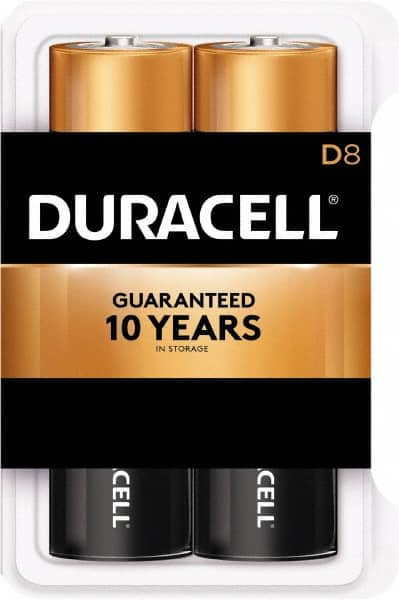 Duracell - Size D, Alkaline, 8 Pack, Standard Battery - 1.5 Volts, Button Tab Terminal - Caliber Tooling