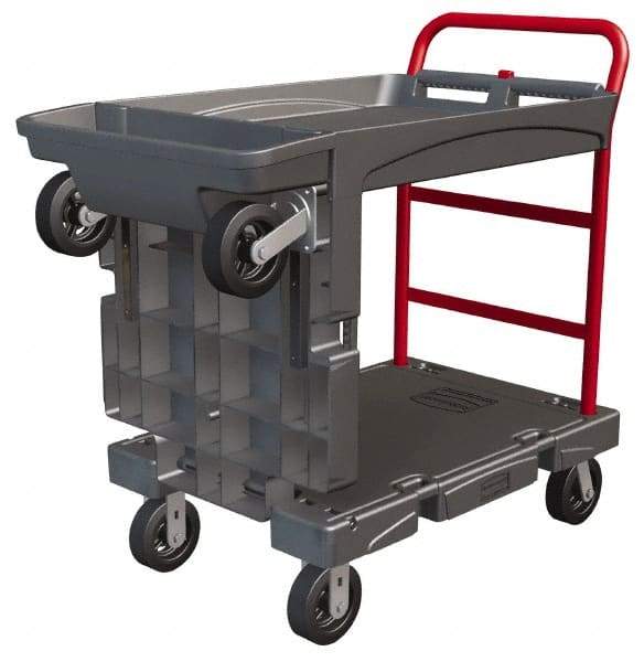 Rubbermaid - 750 Lb Capacity Structural Foam/Steel Platform Truck - Structural Foam Deck, 24-1/4" OAW, 65-7/8" Platform Length, Rubber Casters - Caliber Tooling