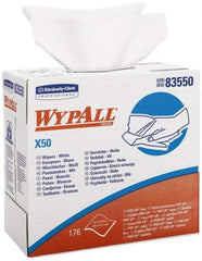 WypAll - X50 Dry Shop Towel/Industrial Wipes - Pop-Up, 12-1/4" x 9-1/4" Sheet Size, White - Caliber Tooling