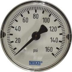 Wika - 2" Dial, 1/4 Thread, 0-160 Scale Range, Pressure Gauge - Center Back Connection Mount, Accurate to 3-2-3% of Scale - Caliber Tooling