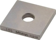 Mitutoyo - 0.135" Square Steel Gage Block - Accuracy Grade 0, Includes Certificate of Inspection - Caliber Tooling