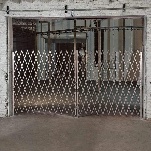 Illinois Engineered Products - 8' High Bi-Parting Folding Gates - Galvanized Steel, Silver - Caliber Tooling