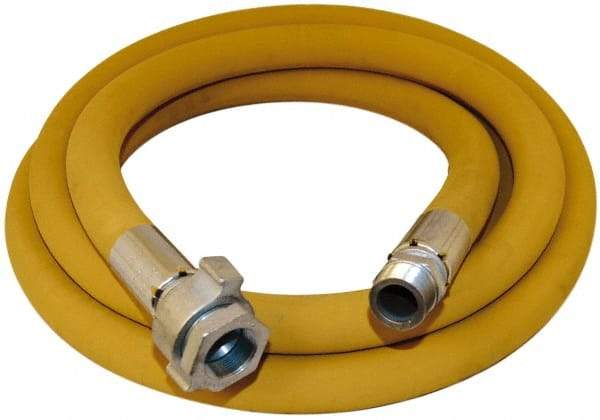 Alliance Hose & Rubber - 2" ID x 2.56" OD 50' Long Wire Braid Air Hose - Male NPT x Female NPT Ground Joint Swivel Ends, 600 Working psi, -22 to 176°F, 2" Fitting, Yellow - Caliber Tooling