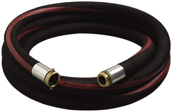 Alliance Hose & Rubber - 2" ID x 2.55" OD x 25' OAL, Male x Female Petroleum Transfer Hose - 150 Max Working psi, -35 to 200°F, 5" Bend Radius, 2" Fitting, Black - Caliber Tooling