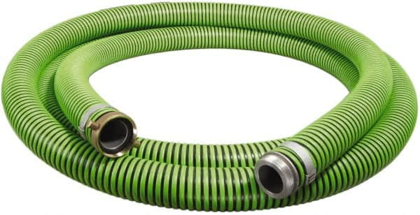 Alliance Hose & Rubber - -40 to 180°F, 4" Inside x 4.67" Outside Diam, Thermoplastic Rubber with Polyethylene Helix Liquid Suction & Discharge Hose - Green & Black, 20' Long, 29 Vacuum Rating, 40 psi Working & 150 psi Brust Pressure - Caliber Tooling