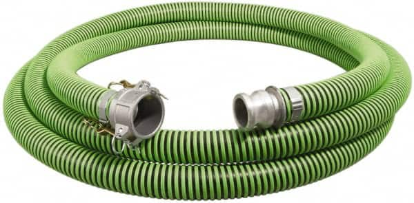 Alliance Hose & Rubber - -40 to 180°F, 1-1/2" Inside x 1.78" Outside Diam, Thermoplastic Rubber with Polyethylene Helix Liquid Suction & Discharge Hose - Green & Black, 25' Long, 29 Vacuum Rating, 50 psi Working & 150 psi Brust Pressure - Caliber Tooling