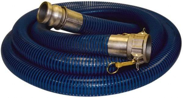 Alliance Hose & Rubber - -40 to 150°F, 6" Inside x 6.62" Outside Diam, PVC Liquid Suction & Discharge Hose - Transparent Blue, 25' Long, 28 Vacuum Rating, 47 psi Working Pressure - Caliber Tooling