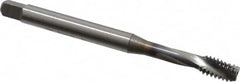 OSG - 1/4-20 UNC 3 Flute 2B Bottoming Spiral Flute Tap - Vanadium High Speed Steel, TiCN Finish, 80mm OAL, Right Hand Flute, Right Hand Thread, Series 13013 - Caliber Tooling