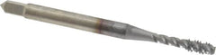 OSG - #4-40 UNC 3 Flute Modified Bottoming Spiral Flute Tap - Vanadium High Speed Steel, TiCN Finish, 1-7/8" OAL, Right Hand Flute, Right Hand Thread, Oversize, H5, Series 290 - Caliber Tooling