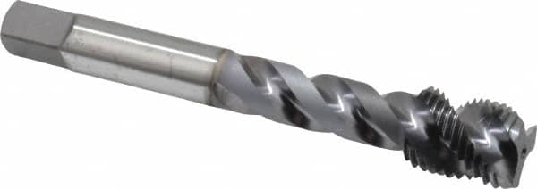 OSG - 1/2-20 UNF 3 Flute Modified Bottoming Spiral Flute Tap - Vanadium High Speed Steel, TiCN Finish, 3-3/8" OAL, Right Hand Flute, Right Hand Thread, Oversize, H7, Series 290 - Caliber Tooling