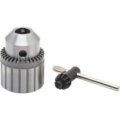 Jacobs - 3/8-24, 1/16 to 1/2" Capacity, Threaded Mount Drill Chuck - Keyed, 1-23/32" Sleeve Diam, 2-19/64" Open Length - Exact Industrial Supply