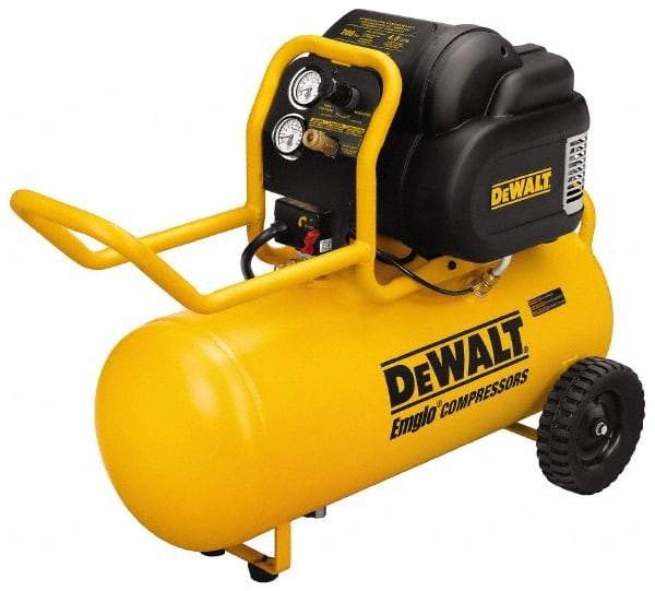 DeWALT - 1.6 Running HP, 4.8 CFM at 90 psi CFM Horizontal Electric Oil Free Compressor - 15 Gallon Tank, 15 Amp, 200 Max psi, 120V - Caliber Tooling