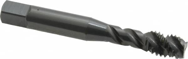 OSG - 3/8-16 UNC 3 Flute Modified Bottoming Spiral Flute Tap - Vanadium High Speed Steel, Oxide Finish, 2-15/16" OAL, Right Hand Flute, Right Hand Thread, Oversize, H7, Series 290 - Caliber Tooling