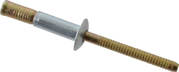 RivetKing - Size 67 Dome Head Steel Structural with Locking Stem Blind Rivet - Steel Mandrel, 0.062" to 0.437" Grip, 0.4" Head Diam, 0.192" to 0.196" Hole Diam, 0.577" Length Under Head, 3/16" Body Diam - Caliber Tooling