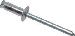 RivetKing - Dome Head Aluminum Peel Blind Rivet - Steel Mandrel, 0.188" to 0.354" Grip, 3/8" Head Diam, 0.196" Max Hole Diam, 0.551 to 0.590" Length Under Head, 3/16" Body Diam - Caliber Tooling