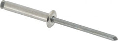 RivetKing - Dome Head Aluminum Peel Blind Rivet - Steel Mandrel, 0.188" to 0.866" Grip, 3/8" Head Diam, 0.196" Max Hole Diam, 1.063 to 1.012" Length Under Head, 3/16" Body Diam - Caliber Tooling