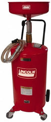 Lincoln - 18 Gal Pressurized Evacuation Drain Container with Casters - Red with 14" Bowl, 40" Long Hose - Caliber Tooling