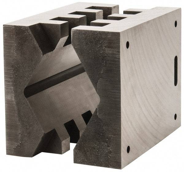 Heinrich - 8" Wide, V-Groove Vise Jaw - Ductile Iron, Fixed Jaw, Compatible with DA-8800-SC Vises - Caliber Tooling