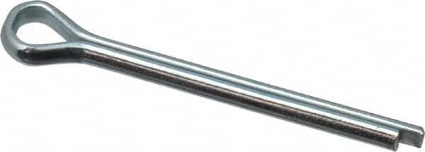 Value Collection - 1/8" Diam x 1-1/4" Long Extended Prong Cotter Pin - Grade 2, Zinc-Plated, Steel - Caliber Tooling