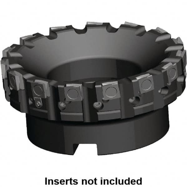 Kennametal - 15 Inserts, 127mm Cut Diam, 1-1/2" Arbor Diam, 0.236" Max Depth of Cut, Indexable Square-Shoulder Face Mill - 0/90° Lead Angle, 2-3/8" High, SPHX 1205... Insert Compatibility, Series Fix-Perfect - Caliber Tooling