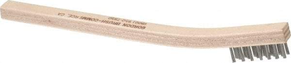 Gordon Brush - 3 Rows x 7 Columns Stainless Steel Plater Brush - 7-3/4" OAL, 7/16" Trim Length, Wood Toothbrush Handle - Caliber Tooling