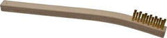 Gordon Brush - 3 Rows x 7 Columns Brass Plater's Brush - 7-3/4" OAL, 7/16" Trim Length, Wood Toothbrush Handle - Caliber Tooling