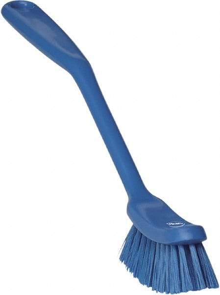 Vikan - 1" Bristle Length, Polyester Food Service Brush - 2-7/8" Long x 1" Wide Head, 11" OAL, Blue, Polypropylene Block - Caliber Tooling