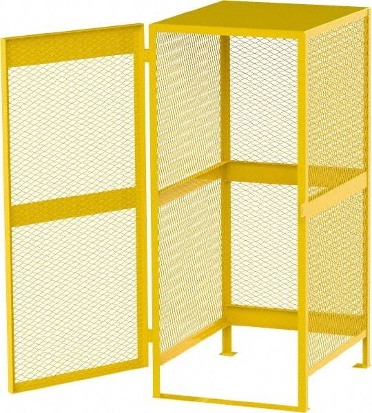 Jamco - Gas Cylinder Storage Cabinet - Steel, 33" Wide x 38" Deep x 70" High, Safety Yellow - Caliber Tooling