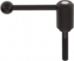 KIPP - M16 x 2.0, 1.61" Hub Diam, Steel Threaded Stud Adjustable Tension Lever with 0° Handle - 3.15" Stud Length, 5.3" OAL, 2.22" High - Caliber Tooling