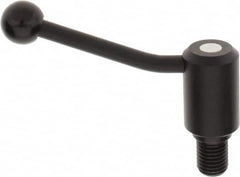 KIPP - M24 x 3.0, 1.61" Hub Diam, Steel Threaded Stud Adjustable Tension Lever with 20° Handle - 1.18" Stud Length, 5.06" OAL, 3.52" High - Caliber Tooling