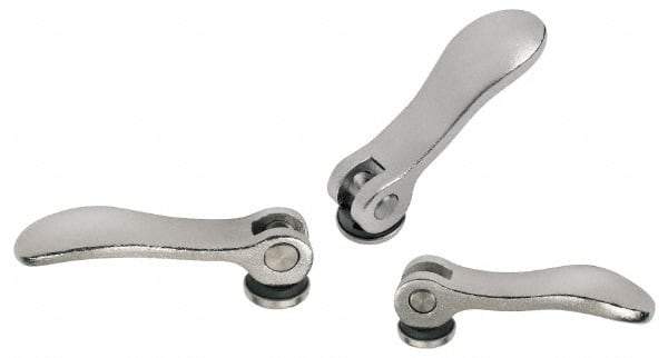 KIPP - #10-32, 0.59" Hub Diam, Stainless Steel Adjustable Clamping Handle - Caliber Tooling