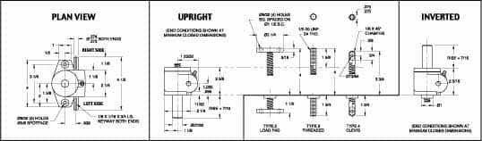 Joyce/Dayton - 1 Ton Capacity, 3" Lift Height, Upright Mechanical Screw Actuator - Threaded End - Caliber Tooling