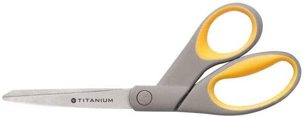 Clauss - 3-1/4" LOC, 8" OAL Titanium Standard Shears - Ambidextrous, Straight Handle, For General Purpose Use - Caliber Tooling