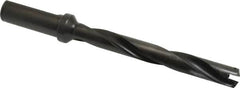 Allied Machine and Engineering - Series 0.5, 39/64 to 11/16" Diam, 3/4" Diam Straight Shank with Flange, Helical Flute Spade Drill - 4-1/2" Max Depth, 5-47/64" Body Length, 7-21/32" OAL, Extended Length, Through Coolant - Caliber Tooling