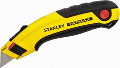 Stanley - Retractable Utility Knife - 60mm Blade, Yellow & Black Aluminum Handle, 5 Blades Included - Caliber Tooling