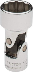 Proto - 3/8" Drive, Standard Hand Socket - 12 Points, 2-3/32" OAL, Alloy Steel, Chrome Finish - Caliber Tooling