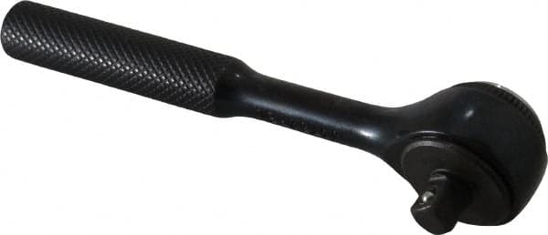 Proto - 1/4" Drive Round Head Standard Ratchet - Black Oxide Finish, 4-1/2" OAL, 72 Gear Teeth, Standard Head - Caliber Tooling