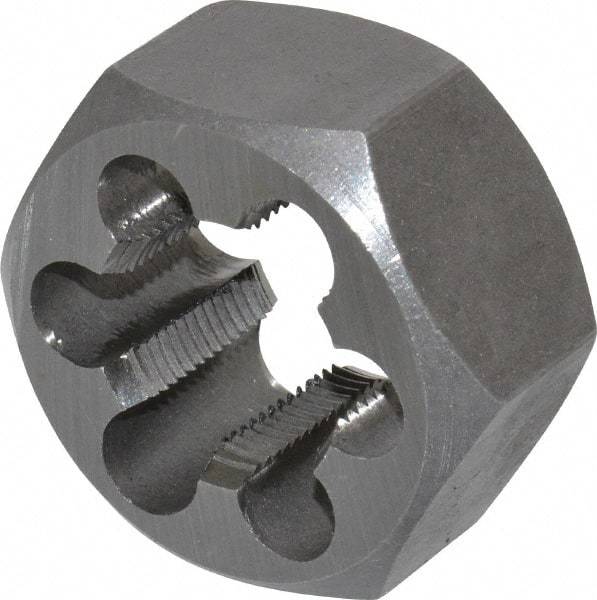 Interstate - 7/8-20 UNEF Thread, 1-5/8" Hex, Right Hand Thread, Hex Rethreading Die - Carbon Steel, 7/8" Thick - Exact Industrial Supply