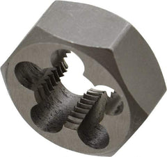 Interstate - 9/16-18 UNF Thread, 1-1/16" Hex, Left Hand Thread, Hex Rethreading Die - Carbon Steel, 1/2" Thick - Exact Industrial Supply