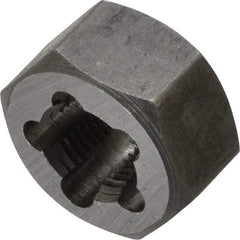 Interstate - M11x1.00 Metric Fine Thread, 25/32" Hex, Right Hand Thread, Hex Rethreading Die - Carbon Steel, 7/16" Thick - Exact Industrial Supply