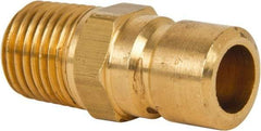 Coilhose Pneumatics - 1/4-18" NPT, 3/8" Body Diam, Coolant & Fluid Line Male Connectors - Brass - Caliber Tooling