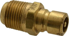 Coilhose Pneumatics - 3/8-18" NPT, 3/8" Body Diam, Coolant & Fluid Line Male Connectors - Brass - Caliber Tooling