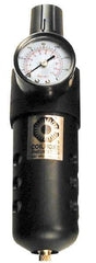 Coilhose Pneumatics - 1/4" NPT Port Compact 1 Piece Filter/Regulator FRL Unit - Zinc Bowl, 48 SCFM, 250 Max psi, 8" High, Automatic Drain - Caliber Tooling